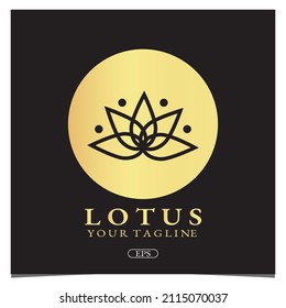 Luxury gold lotus logo premium elegant template vector eps 10