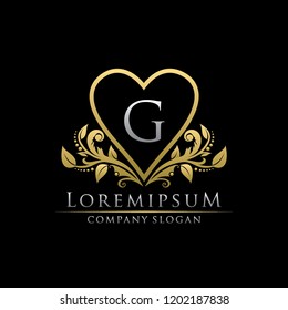 Luxury Gold Love G Letter Logo
