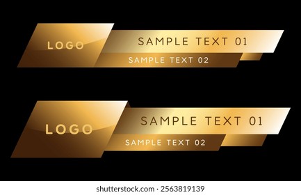 Luxury gold lower third template banner design