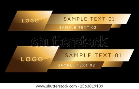 Luxury gold lower third template banner design