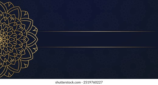 Luxury gold mandala blue background with golden arabesque pattern. ornament elegant invitation wedding card , invite, backdrop cover banner illustration maroon colour vector design.