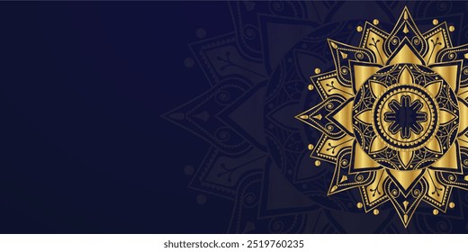 Luxury gold mandala blue background with golden arabesque pattern. ornament elegant invitation wedding card , invite, backdrop cover banner illustration maroon colour vector design.