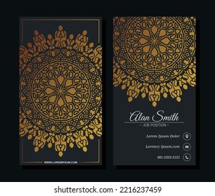 Luxury Gold Mandala business card template