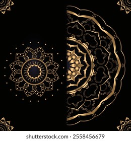 Luxury Gold Mandala Design Elegant Black and Gold Art for Premium Aesthetic