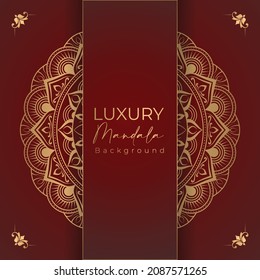 luxury gold mandala design template nackground