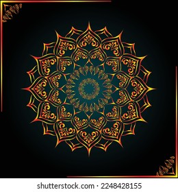 Diseño de vectores de diseño de Mandala Gold de lujo 