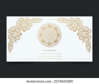 luxury gold mandala invitation card template