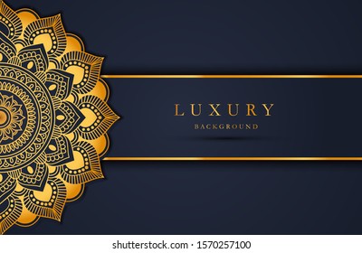 Luxury gold mandala ornate background for wedding invitation, book cover. Arabesque islamic background