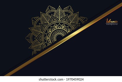 Luxury gold mandala ornate background for wedding invitation, book cover