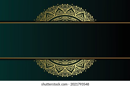 Luxury gold mandala ornate background for wedding invitation