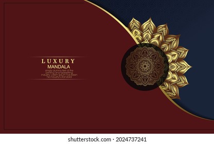 Luxury gold mandala ornate background for wedding invitation, book cover