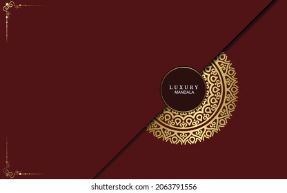 Luxury gold mandala ornate background for wedding invitation, book cover