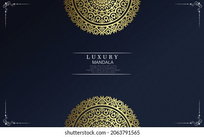 Luxury gold mandala ornate background for wedding invitation, book cover