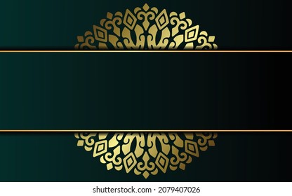 Luxury gold mandala ornate background for wedding invitation, book cover with mandala element style 