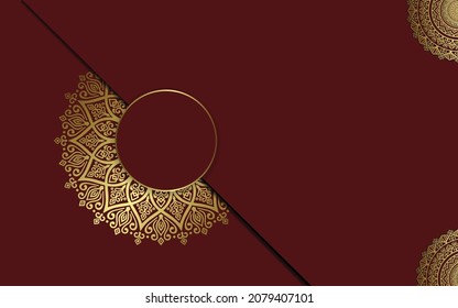 Luxury gold mandala ornate background for wedding invitation, book cover with mandala element style 