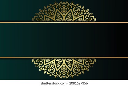Luxury gold mandala ornate background for wedding invitation, book cover