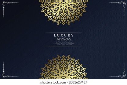 Luxury gold mandala ornate background for wedding invitation, book cover