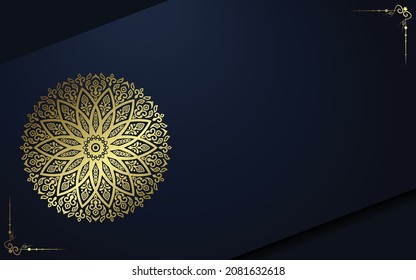 Luxury gold mandala ornate background for wedding invitation, book cover