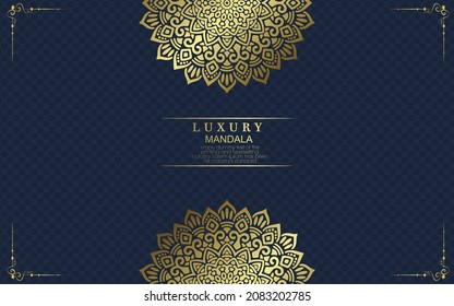 Luxury gold mandala ornate background for wedding invitation, book cover