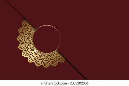 Luxury gold mandala ornate background for wedding invitation, book cover