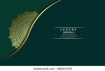Luxury gold mandala ornate background for wedding invitation, book cover