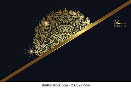 Luxury gold mandala ornate background for wedding invitation, book cover