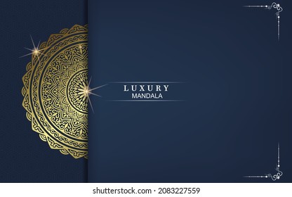 Luxury gold mandala ornate background for wedding invitation, book cover
