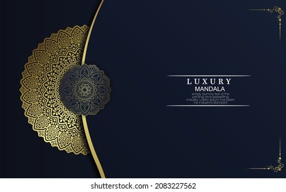 Luxury gold mandala ornate background for wedding invitation, book cover