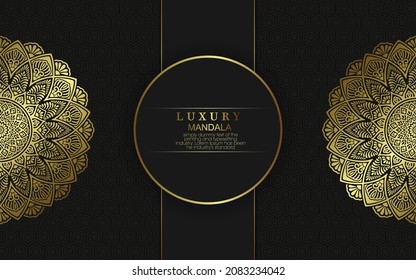 Luxury gold mandala ornate background for wedding invitation, book cover