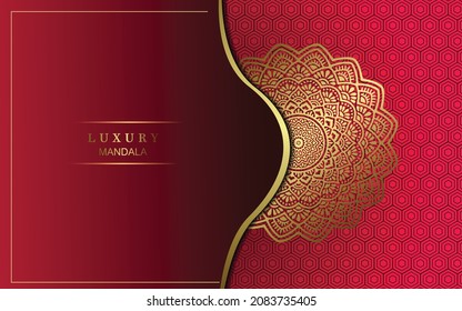 Luxury gold mandala ornate background for wedding invitation, book cover