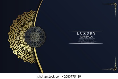 Luxury gold mandala ornate background for wedding invitation, book cover