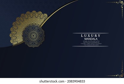 Luxury gold mandala ornate background for wedding invitation, book cover