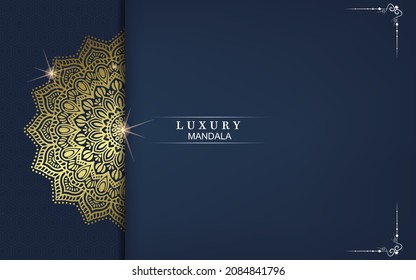 Luxury gold mandala ornate background for wedding invitation, book cover