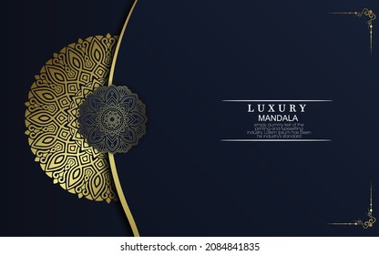 Luxury gold mandala ornate background for wedding invitation, book cover