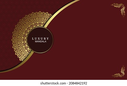 Luxury gold mandala ornate background for wedding invitation, book cover