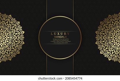 Luxury gold mandala ornate background for wedding invitation, book cover