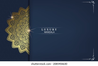 Luxury gold mandala ornate background for wedding invitation, book cover