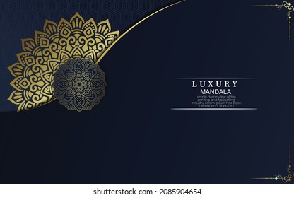 Luxury gold mandala ornate background for wedding invitation, book cover