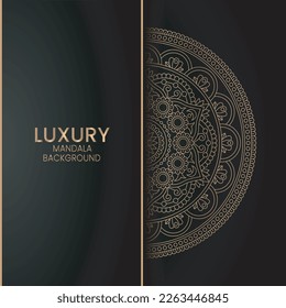 Luxury gold mandala royal pattern. Oriental design for party invitation, wedding, New year greeting, beauty spa salon, save the date, Henna, Mehndi, tattoo. Decorative ornament in ethnic oriental.