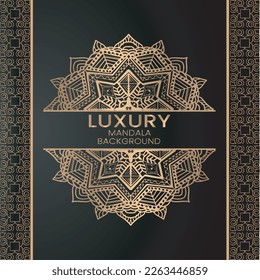 Luxus Gold Mandala königliches Muster. Orientales Design für die Einladung, Hochzeit, Neujahr Gruß, Schönheitssalon, speichern Sie das Datum, Henna, Mehndi, Tattoo. Dekorative Ornamente im ethnisch-orientalischen Stil.
