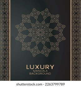 Luxury gold mandala royal pattern. Oriental design for party invitation, wedding, New year greeting, beauty spa salon, save the date, Henna, Mehndi, tattoo. Decorative ornament in ethnic oriental.