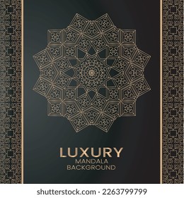 Luxury gold mandala royal pattern. Oriental design for party invitation, wedding, New year greeting, beauty spa salon, save the date, Henna, Mehndi, tattoo. Decorative ornament in ethnic oriental.