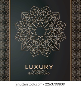 Luxus Gold Mandala königliches Muster. Orientales Design für die Einladung, Hochzeit, Neujahr Gruß, Schönheitssalon, speichern Sie das Datum, Henna, Mehndi, Tattoo. Dekorative Ornamente im ethnisch-orientalischen Stil.