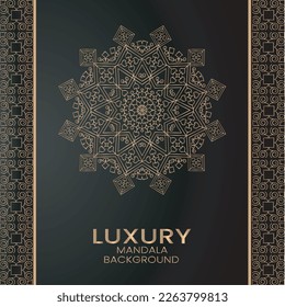 Luxury gold mandala royal pattern. Oriental design for party invitation, wedding, New year greeting, beauty spa salon, save the date, Henna, Mehndi, tattoo. Decorative ornament in ethnic oriental.