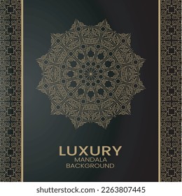 Patrón real de oro de lujo mandala. Diseño oriental para invitación a fiestas, boda, saludo de Año Nuevo, salón de belleza, salve la fecha, Henna, Mehndi, tatuaje. Ornamento decorativo en la etnia oriental.