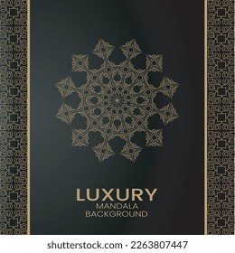 Luxus Gold Mandala königliches Muster. Orientales Design für die Einladung, Hochzeit, Neujahr Gruß, Schönheitssalon, speichern Sie das Datum, Henna, Mehndi, Tattoo. Dekorative Ornamente im ethnisch-orientalischen Stil.