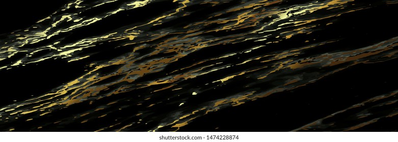 Luxury Gold Marble texture background vector. Panoramic Marbling texture design for Banner, invitation, wallpaper, headers, website, print ads, packaging design template.