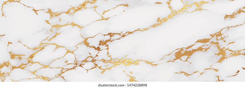 Luxury Gold Marble texture background vector. Panoramic Marbling texture design for Banner, invitation, wallpaper, headers, website, print ads, packaging design template.