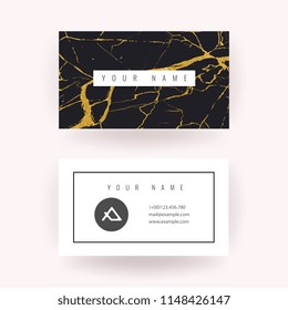 Luxury Gold Marble VIP Business Card Design Template.
