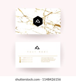 Luxury Gold Marble VIP Business Card Design Template.